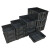 周转箱物料收纳整理筐电子元器件黑色塑胶养龟盒子箱带盖 三分格箱540*420*380