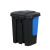 垃圾分类厨房垃圾桶带盖子大号商用脚踩脚踏式厨余双桶 20L加厚款咖啡黑干湿垃圾