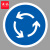 谋福（CNMF）交通标志指示牌 停车场标识牌可定制【环岛行驶-贴反光膜写真(平板钉墙款)】