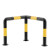 消防栓C型护栏立柱L型口字型防撞转角水泥柱钢管直角围栏交通防撞栏可定制 C型76*500*500*600*2.0黄黑