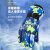 谋福（CNMF）成人冬季保暖滑雪手套 简约时尚涂鸦加绒加厚骑车手套(男款涂鸦蓝 )