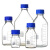 色谱流动相试剂瓶透明/棕色玻璃蓝盖螺纹口刻度样品瓶丝口密封瓶 50mL 透明 GL32