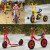 凤梨拖拉机玩具车人 大型儿童双人脚踏车户外双胞胎自行车三人车多人 三轮滑板车