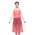 透明防油防水 pvc无袖围裙洗碗厨房围兜加长工厂工作男女围腰 红色2条