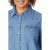 李维斯（Levi's）24春夏女士牛仔衬衫简约舒适气质百搭通勤复古休闲 浅蓝色 银色 X-Large