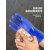 浸塑防水手套橡胶杀鱼止滑防滑耐磨耐油加厚干活胶皮工作劳保用 蓝色磨砂耐油手套:(10双) 均码