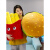 YMCMO七夕礼物薯条汉堡包毛绒玩具可爱吃货零食抱枕创意布娃娃床上抱着 薯条+汉堡 30cm