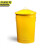 京洲实邦 黄色 铁皮桶彩色带盖64L小区环卫果皮箱JZSB-9021