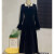 尔陌品牌今年流行法式开叉蕾丝裙高级黑色挂脖丝绒连衣裙蕾丝裙2024春 短款 S