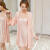 Clearluv睡衣女夏性感冰丝薄款蕾丝睡袍春秋季抹胸吊带睡裙两件套新年新款 BS-9003A 白色 160(M)