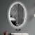 室镜触摸屏卫生间椭圆形浴室镜子智能镜壁挂发光美颜化妆镜 线控无触摸+白光+椭圆 500MM*700MM
