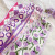 Ocelot法式紫色小长条丝巾女百搭发带扎头发细窄绑包丝带飘带领巾 花朵紫