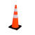 德威狮 PVC路锥安全道路警示锥 反光雪糕筒橡胶隔离锥桶 黑底75CM 单位：个