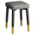 益美得 DMQ0079 北欧乳胶软包高凳可叠放方凳沙发凳 黑金腿深灰色科技布