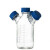螺口三口/四口流动相液瓶 螺口储液瓶色谱溶剂瓶蓝盖丝试剂瓶HPLC 液相瓶盖 2孔