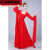 古典舞演出服飘逸雪纺现代改良汉服水袖舞蹈襦裙仙女写真古装 红色 广袖款 XL