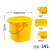 希万辉 带刻度加水桶长嘴塑料提水桶保洁带刻度方口水桶 14L方形大号黄色