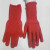 尼龙手套男女全红耐磨加长手腕薄款透气劳保工作保护13针手套 红色 均码
