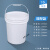 油漆桶 加厚密封方形塑料桶带盖储物涂料桶分装乳胶工业包装桶油 18L白色圆桶