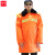 谋福（CNMF）6184 冬季多功能加厚大衣橘黄色环卫服反光条工作环卫棉服(上衣165)