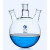 斜三口烧瓶 玻璃三颈烧瓶 反应器圆底球形蒸馏瓶 高硼硅 标口 250 100ml/24*24*24