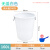塑料水桶加厚大号带盖储水厨房发酵胶桶超大容量白桶蓄水大桶 160c白色*+水勺