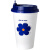 适用奶茶杯纸杯子网红克莱因蓝商用热饮一次性带盖打包咖啡杯定制logo 400ml纯白中空杯500个不带