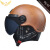 3C认证电动车头盔男女士四季摩托车哈雷半盔冬季款保暖防寒安全帽 红色长茶镜