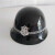 YHGFEE保安头盔防暴PC盔执勤治安巡逻白色黑色男防爆安保安全帽钢盔帽子 双横条带面罩