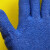 福安特劳（F）FL218耐磨防滑皱纹劳保手套挂胶防护胶手套 十针灰纱蓝线皱 12副/包