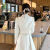 GRXP时尚女装高档减龄套装2024春装新款2024小香风套装女春秋气质高腰 米白色连衣裙 S 80-100斤