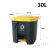 D脚踏脚踩塑料垃圾桶户外大号商用加厚30L升带盖大容量工业ONEVAN 30L黄盖灰桶(特厚)