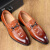 时尚新款青年男士商务休闲皮鞋英伦复古套脚乐福鞋发型师尖头皮鞋 红色 37