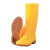 沸耐笙 FNS-24293 牛筋底黄色水靴劳保PVC水鞋 高筒黄色【无棉】38 1双