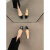 TATANA平底黑色包头凉鞋仙女鞋子2024年新款春夏季柳丁法式气质方头单鞋 MLM8-19酒红色 35