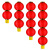 新年装饰户外连串拉丝大红灯笼可印字 16寸4连串单个直径40CM高37CM