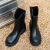 彬单 个性雨鞋PVC材质耐磨防滑纯色外出套筒 黑色 36