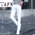 TAFN男士小腿牛仔裤白色裤子男修身小脚休闲薄款白牛仔长 破洞-白色 27_腰围2.08尺