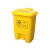 加厚黄色垃圾桶脚踏摇盖废污物塑料桶垃圾桶利器盒回收箱诊所 10L无盖垃圾桶