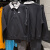 耐克（NIKE）卫衣男装2024春季运动服加绒保暖休闲卫衣翻领套头衫上衣 DX0538-010/黑色  S