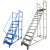 搬货取货登高梯可移动带轮子上阁楼用梯可拆卸登高平台作业梯 平台离地3.5米灰白 安装工具/警示贴纸