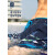 迪卡侬（DECATHLON）泳裤男游泳平角宽松游泳装备男士泳衣泳裤温泉沙滩裤男 【平角泳裤】经典蓝黑-透气速干 S-38(120-130斤)