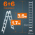 思德尔铝梯人字梯直梯铝合金双面侧梯56步直梯折叠梯梯子 银色6步人1.75直3.6米