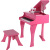 HapeHape小钢琴30键三角宝宝男女孩木质机械可弹奏家用木质婴儿童玩具 粉红色(含凳子)