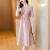 JIANDIRUN喜婆婆婚宴装晚礼服夏季时尚气质优雅收腰连衣裙 粉红色 M