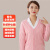 英格杰家秋冬医护加绒针织护士服医生外套护士长袖大褂 粉色-全身加绒 S-3XL（可备注） 