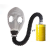 沁度防毒面具长管呼吸器化工全面罩橡胶滤毒罐导气管 适唐人1号3号4号7号(L中罐)