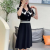 ODPV裙子夏天女装2024夏季新款显瘦法式小个子连衣裙收腰设计感小 黑色 M 建议90-105斤