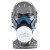 普达 防毒面具套装 8016 硅胶款 防有机气体防毒防工业粉尘半面罩 1套