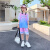 迪士尼（Disney）女童蓝球服夏季速干宽松儿童足球服运动套装女孩学生定 粉色套装 120